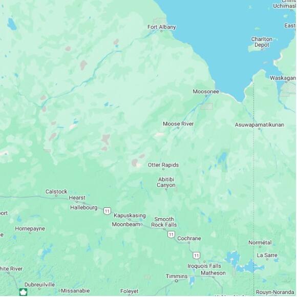 basemap 480 by 480 kilometres with centre at 50.5N 82.0W
