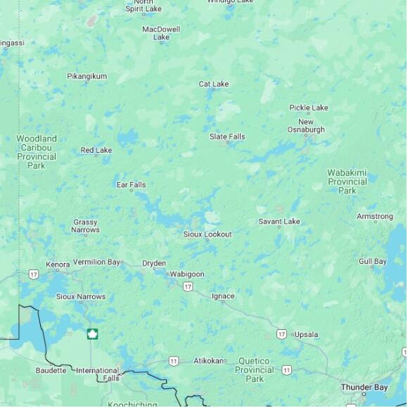 basemap 480 by 480 kilometres with centre at 50.5N 92.0W