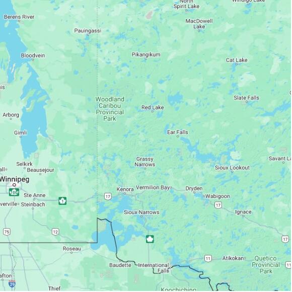 basemap 480 by 480 kilometres with centre at 50.5N 94.0W