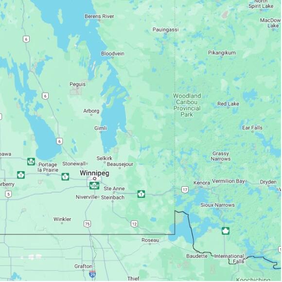 basemap 480 by 480 kilometres with centre at 50.5N 96.0W