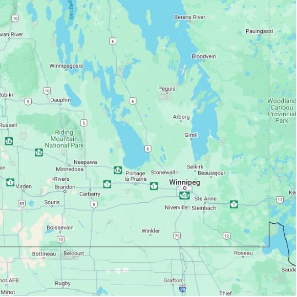 basemap 480 by 480 kilometres with centre at 50.5N 98.0W