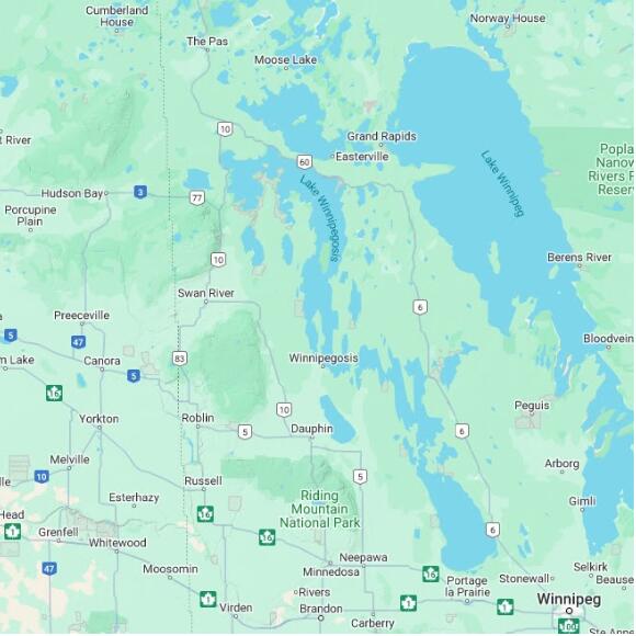 basemap 480 by 480 kilometres with centre at 52.0N 100.0W