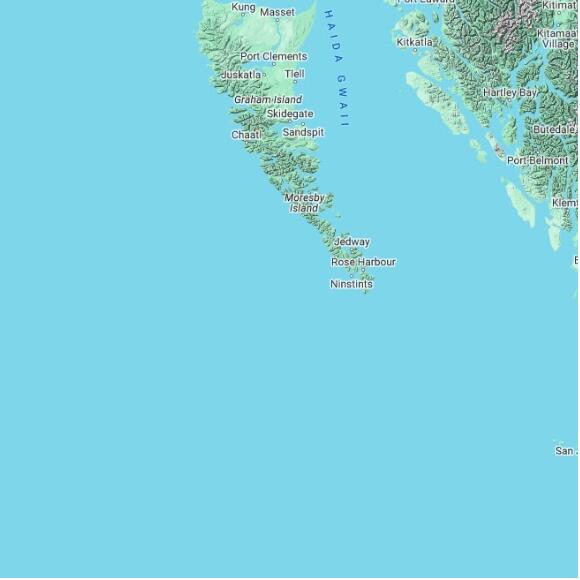 basemap 480 by 480 kilometres with centre at 52.0N 132.0W