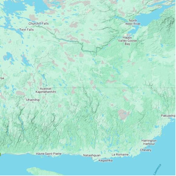 basemap 480 by 480 kilometres with centre at 52.0N 62.0W