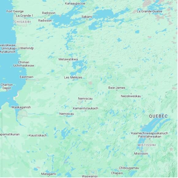 basemap 480 by 480 kilometres with centre at 52.0N 76.0W