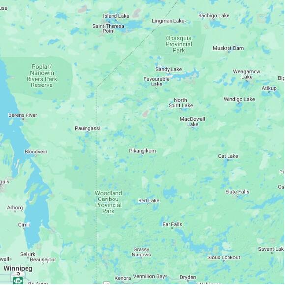 basemap 480 by 480 kilometres with centre at 52.0N 94.0W