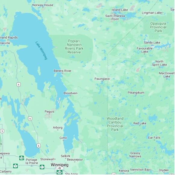 basemap 480 by 480 kilometres with centre at 52.0N 96.0W