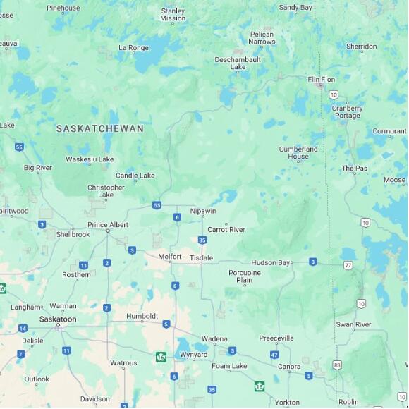 basemap 480 by 480 kilometres with centre at 53.5N 104.0W