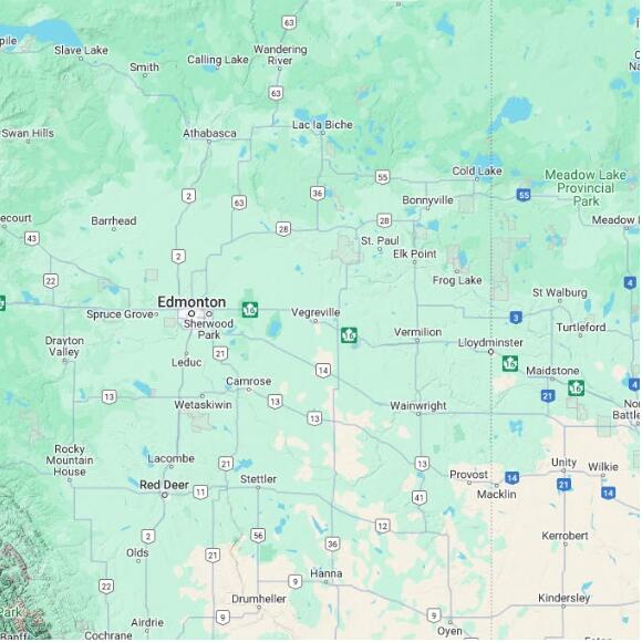 basemap 480 by 480 kilometres with centre at 53.5N 112.0W