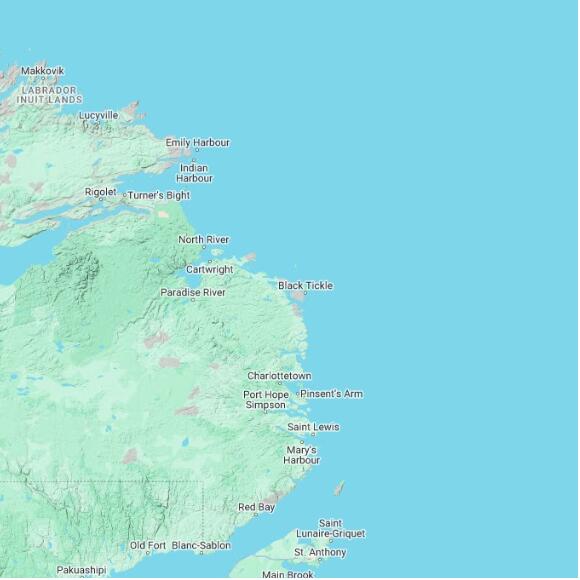 basemap 480 by 480 kilometres with centre at 53.5N 56.0W