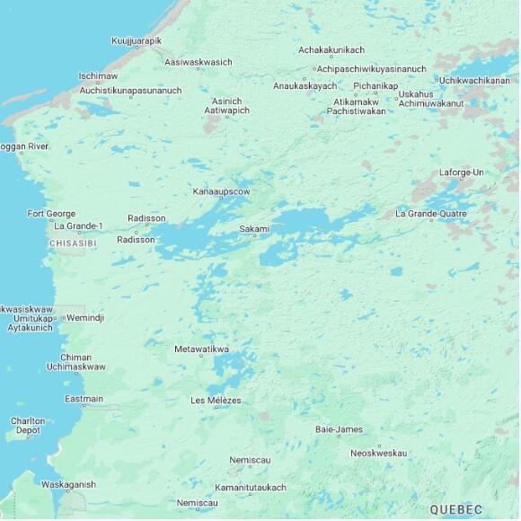 basemap 480 by 480 kilometres with centre at 53.5N 76.0W