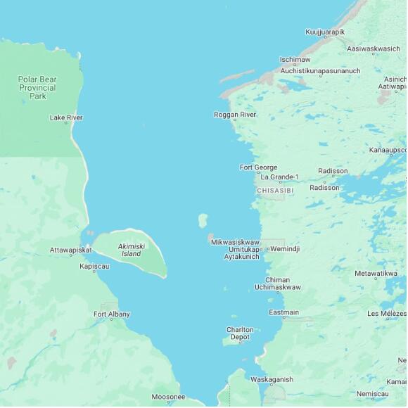 basemap 480 by 480 kilometres with centre at 53.5N 80.0W