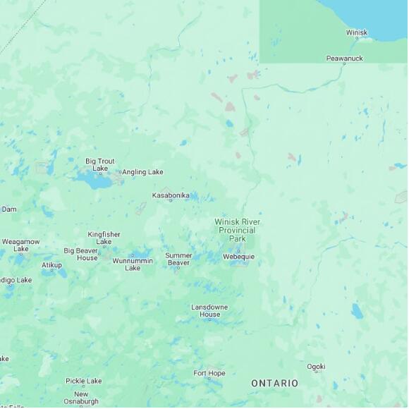 basemap 480 by 480 kilometres with centre at 53.5N 88.0W