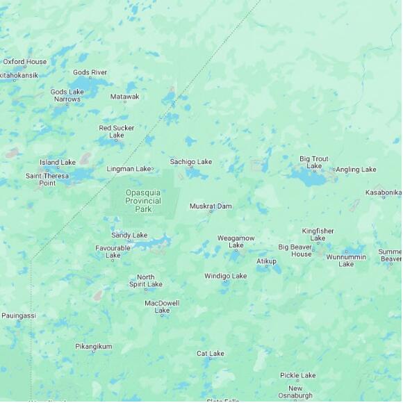 basemap 480 by 480 kilometres with centre at 53.5N 92.0W