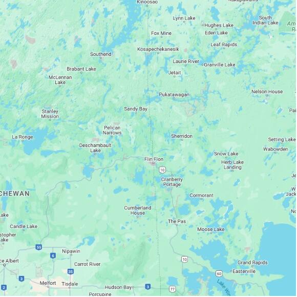 basemap 480 by 480 kilometres with centre at 55.0N 102.0W
