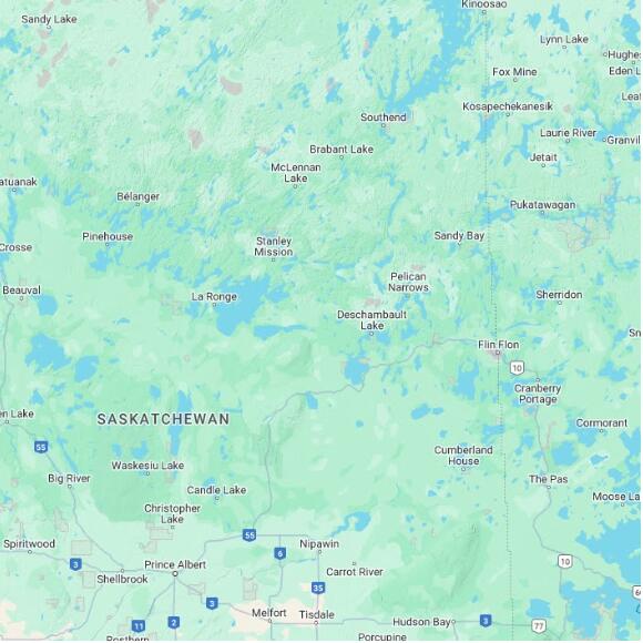 basemap 480 by 480 kilometres with centre at 55.0N 104.0W