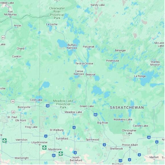 basemap 480 by 480 kilometres with centre at 55.0N 108.0W