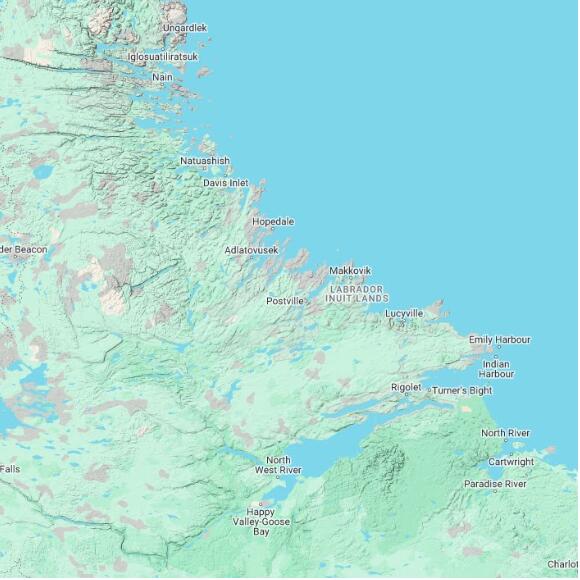 basemap 480 by 480 kilometres with centre at 55.0N 60.0W