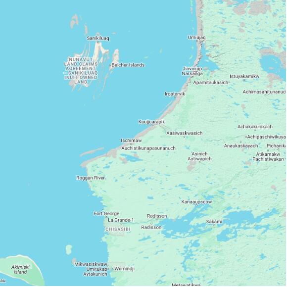 basemap 480 by 480 kilometres with centre at 55.0N 78.0W