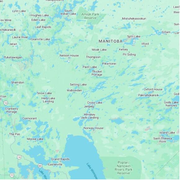 basemap 480 by 480 kilometres with centre at 55.0N 98.0W