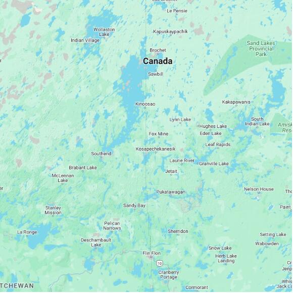 basemap 480 by 480 kilometres with centre at 56.5N 102.0W