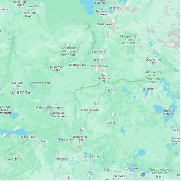 basemap 480 by 480 kilometres with centre at 56.5N 112.0W