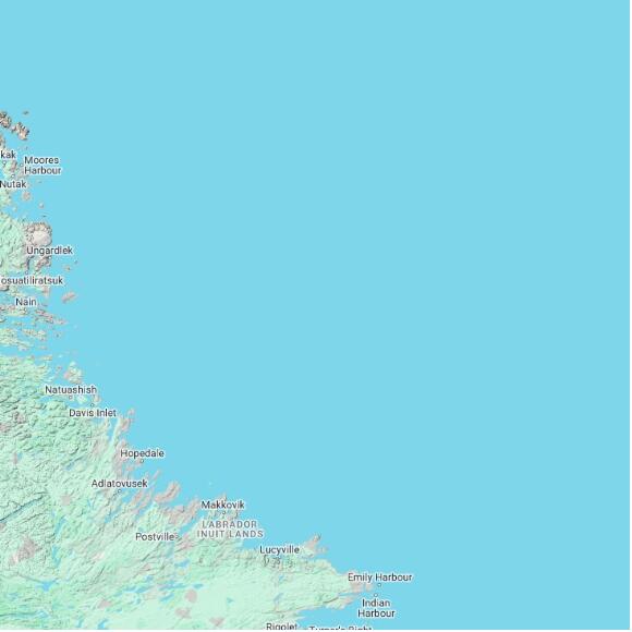 basemap 480 by 480 kilometres with centre at 56.5N 58.0W