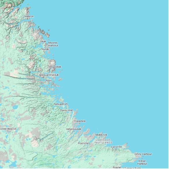 basemap 480 by 480 kilometres with centre at 56.5N 60.0W