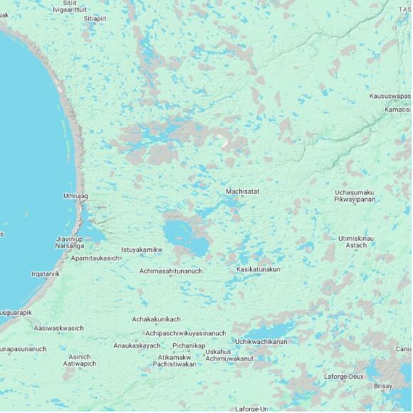 basemap 480 by 480 kilometres with centre at 56.5N 74.0W