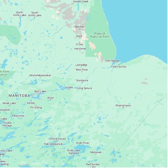basemap 480 by 480 kilometres with centre at 56.5N 94.0W