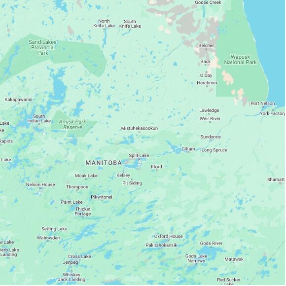 basemap 480 by 480 kilometres with centre at 56.5N 96.0W