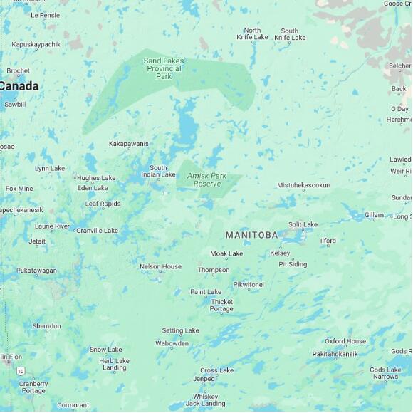 basemap 480 by 480 kilometres with centre at 56.5N 98.0W