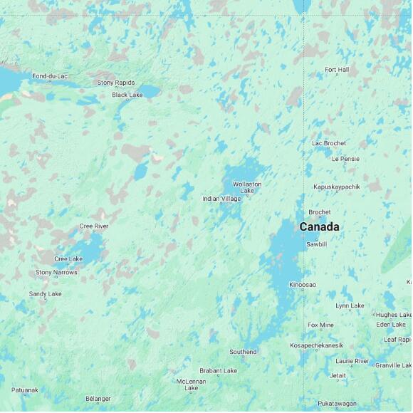 basemap 480 by 480 kilometres with centre at 58.0N 104.0W