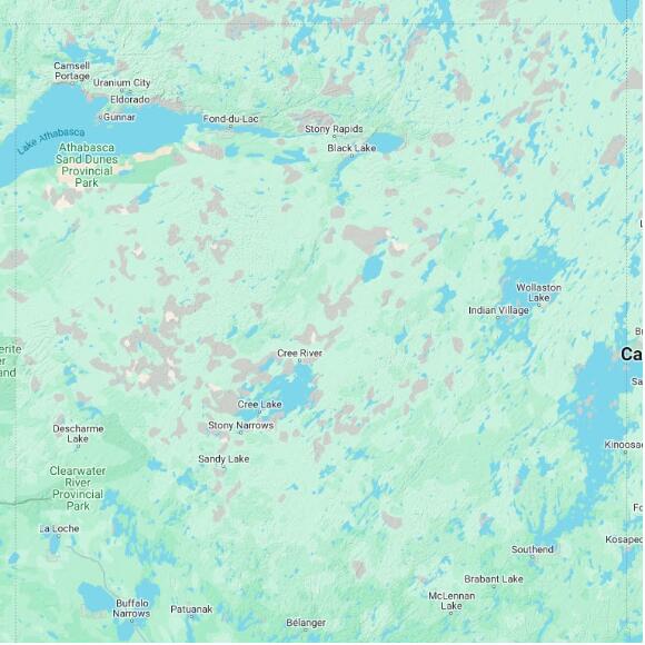 basemap 480 by 480 kilometres with centre at 58.0N 106.0W
