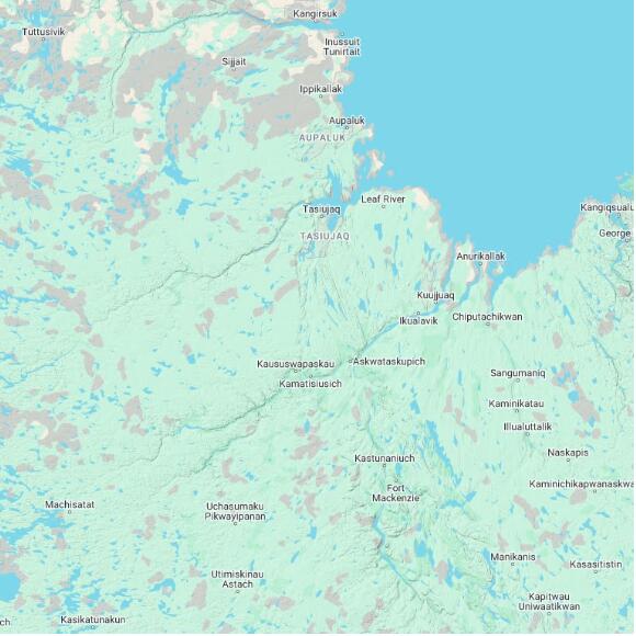 basemap 480 by 480 kilometres with centre at 58.0N 70.0W