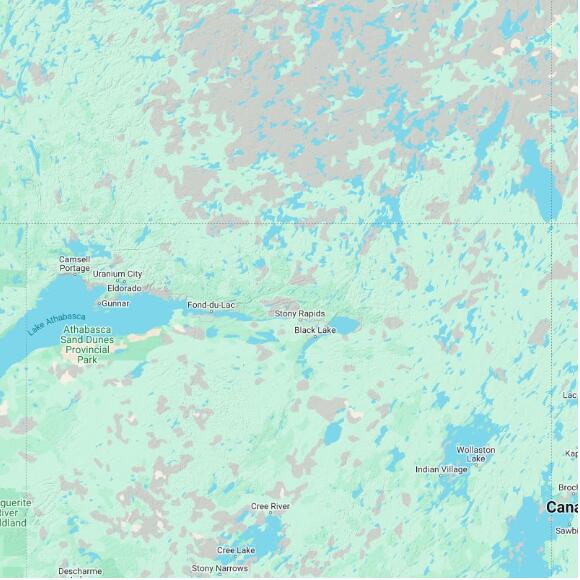 basemap 480 by 480 kilometres with centre at 59.5N 106.0W