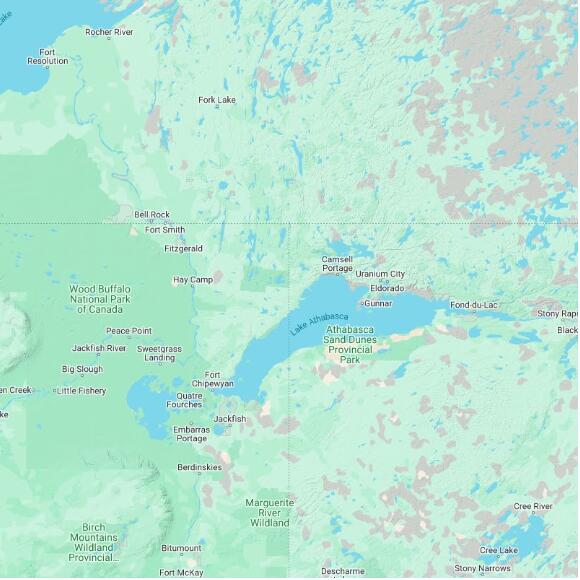 basemap 480 by 480 kilometres with centre at 59.5N 110.0W