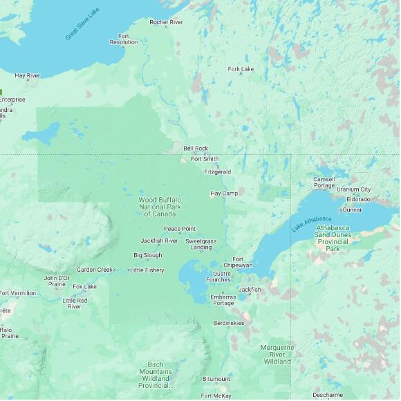 basemap 480 by 480 kilometres with centre at 59.5N 112.0W