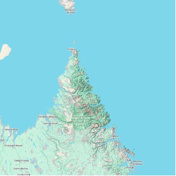 basemap 480 by 480 kilometres with centre at 59.5N 64.0W