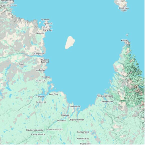 basemap 480 by 480 kilometres with centre at 59.5N 68.0W