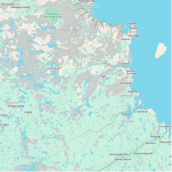basemap 480 by 480 kilometres with centre at 59.5N 72.0W