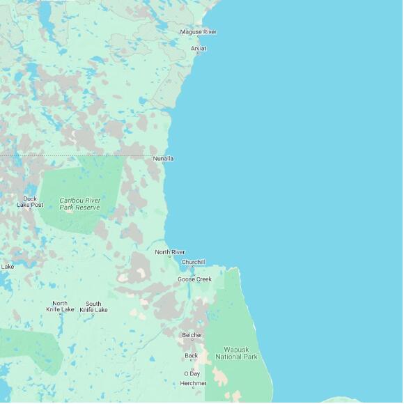 basemap 480 by 480 kilometres with centre at 59.5N 94.0W