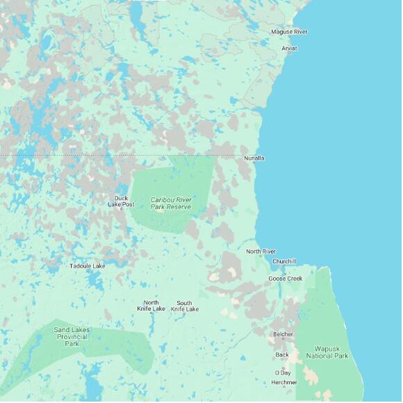 basemap 480 by 480 kilometres with centre at 59.5N 96.0W