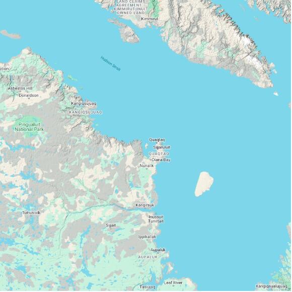 basemap 480 by 480 kilometres with centre at 61.0N 70.0W
