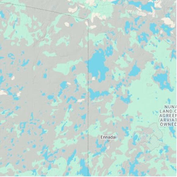 basemap 480 by 480 kilometres with centre at 62.5N 102.0W
