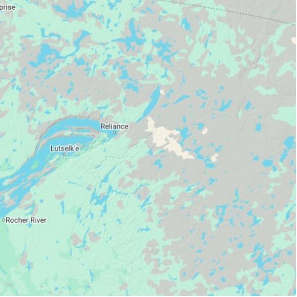 basemap 480 by 480 kilometres with centre at 62.5N 108.0W