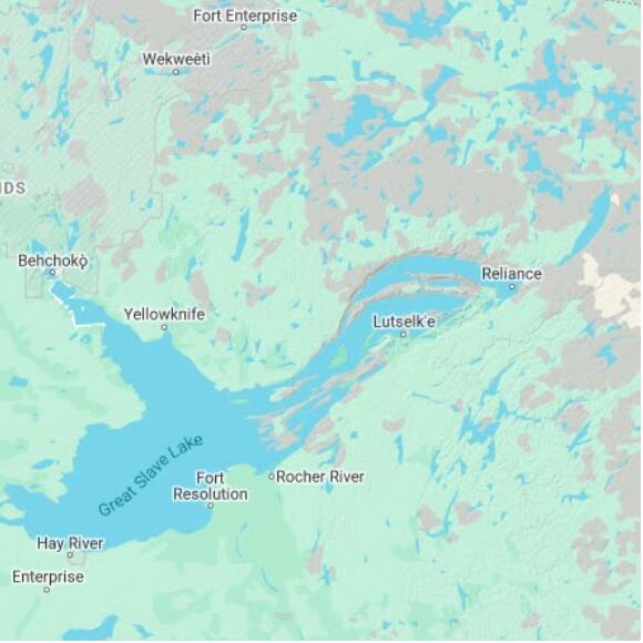basemap 480 by 480 kilometres with centre at 62.5N 112.0W