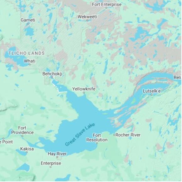 basemap 480 by 480 kilometres with centre at 62.5N 114.0W