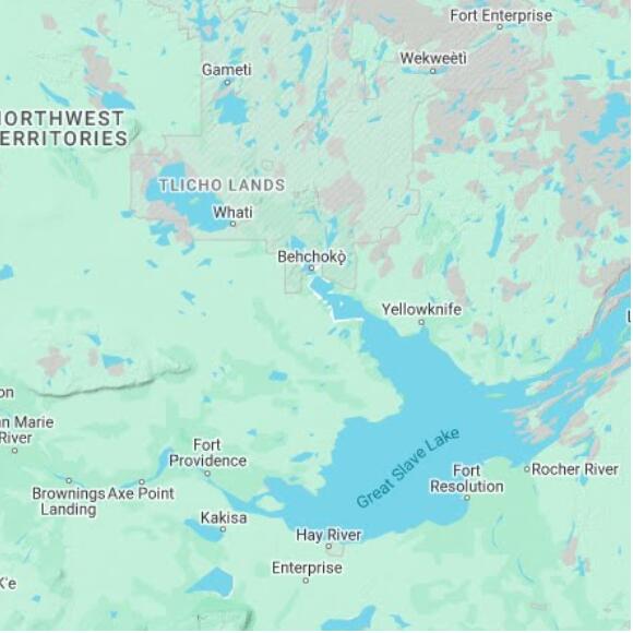 basemap 480 by 480 kilometres with centre at 62.5N 116.0W