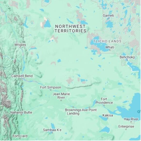 basemap 480 by 480 kilometres with centre at 62.5N 120.0W